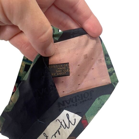 Lot Michael Jordan X Bugatchi Vintage silk Neck Tie Jordan 23 AND vtg BULLS tie - Picture 6 of 14